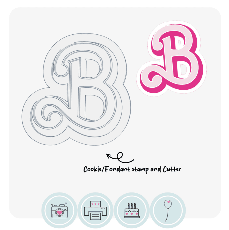 Monogram Style B | Fondant Cookie Stamp Cutter Set